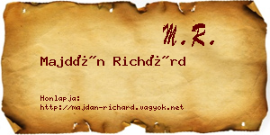 Majdán Richárd névjegykártya